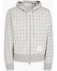 Thom Browne - Checked Jacquard-knit Cotton Hooded Zip-up Jacket - Lyst