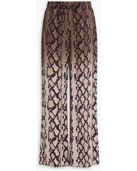 Stella McCartney - Snake-Print Satin Straight-Leg Pants - Lyst