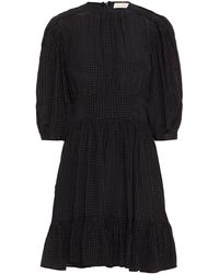 byTiMo Ruffled Metallic Crepe De Chine Mini Dress - Black