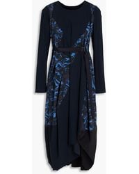 High - Patchwork Floral-Print Stretch-Jersey Midi Dress - Lyst