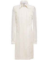 Ann Demeulemeester Double-breasted Lace Coat Ecru - Multicolour