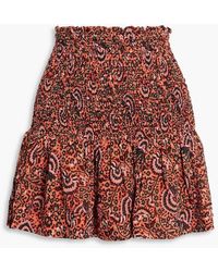 A.L.C. - Kade Shir Printed Silk-crepe Mini Skirt - Lyst