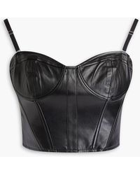Cami NYC - Elloise Cropped Faux Stretch-leather Bustier Top - Lyst