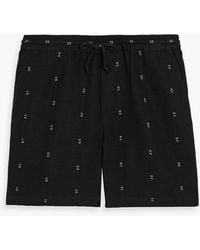 Rag & Bone - Marc Embroidered Cotton And Linen-Blend Drawstring Shorts - Lyst