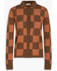 Nanushka - Checked Merino Wool Cardigan - Lyst