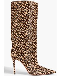 AMINA MUADDI - Fiona Leopard-print Calf Hair Knee Boots - Lyst