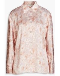 Vince - Floral-print Silk-crepe Shirt - Lyst