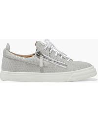 Giuseppe Zanotti Leather Frankie Double Zip Sneakers in White | Lyst