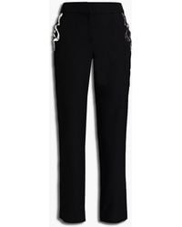 Rabanne - Embellished Wool-Crepe Straight-Leg Pants - Lyst