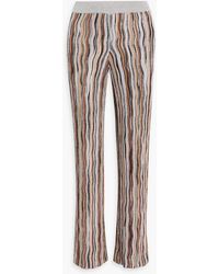Missoni - Hose mit geradem bein aus strick in häkeloptik mit pailletten - Lyst