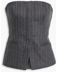 A.L.C. - Renee Strapless Pinstriped Wool-Blend Flannel Top - Lyst