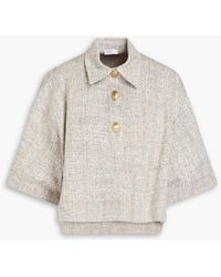 Rosetta Getty - Oversized Cropped Jacquard Polo Shirt - Lyst