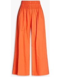 Vince - Shirred Cotton Culottes - Lyst