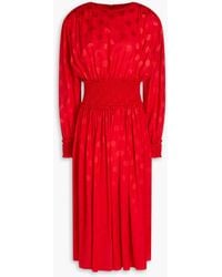 Dolce & Gabbana - Shir Polka-dot Silk-jacquard Midi Dress - Lyst