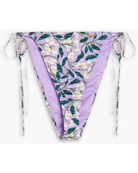 Agua Bendita - Ipanema Dos Gardenias Lila Quilted Floral-print Mid-rise Bikini Briefs - Lyst