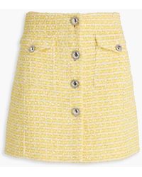 Alessandra Rich - Embellished Metallic Tweed Mini Skirt - Lyst