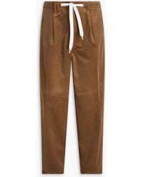 Emporio Armani - Tapered Cotton-corduroy Drawstring Pants - Lyst