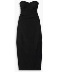 FFORME - Jett Strapless Cotton And Wool-Blend Twill Midi Dress - Lyst