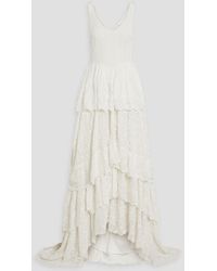 LoveShackFancy - Sarabi Tiered Broderie Anglaise Cotton And Lace Gown - Lyst