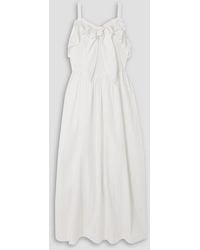 BATSHEVA - Broderie Anglaise Cotton-paneled Cotton-poplin Midi Dress - Lyst