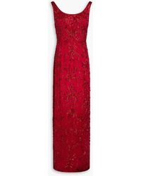 Jenny Packham - Roxanne Embellished Satin-Crepe Gown - Lyst