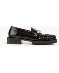 Ganni - Embellished Patent-leather Loafers - Lyst