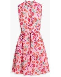 Saloni - Tilly Floral-Print Crepe De Chine Mini Dress - Lyst