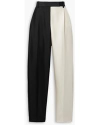 Partow - Bacall Two-tone Wool And Silk-blend Tapered Pants - Lyst