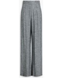 Emporio Armani - Karierte hose mit weitem bein aus crêpe - Lyst