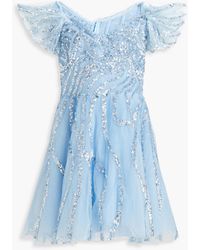 Zuhair Murad - Off-the-shoulder Embellished Tulle Mini Dress - Lyst
