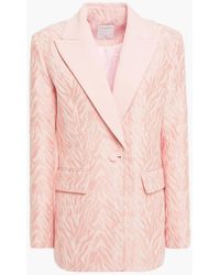 Sandro Zebrey Cotton-blend Jacquard Blazer - Pink