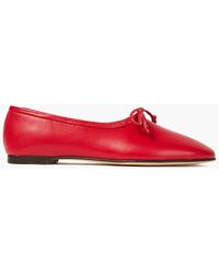 BY FAR Agnes Textu-leather Ballet Flats - Red