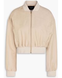 Maje - Linen And Cotton-blend Bomber Jacket - Lyst