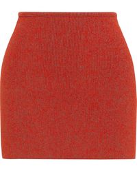 Yeezy Akira Bouclé-knit Mini Skirt - Red