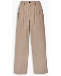 Mara Hoffman - Pleated Cotton-twill Straight-leg Pants - Lyst