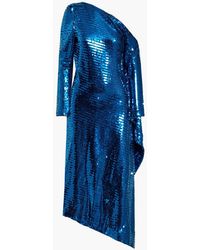 Blue Womens Dresses Roland Mouret Dresses Roland Mouret Vincent Cold-shoulder Draped Cady Midi Dress in Dark Blue - Save 25% 