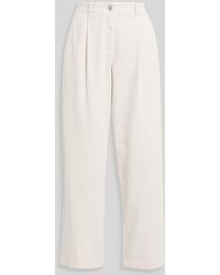 Brunello Cucinelli - Pleated High-Rise Tapered Jeans - Lyst