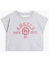 Palm Angels - Cropped t-shirt aus baumwoll-jersey mit print - Lyst