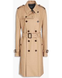 Dolce & Gabbana Belted Wool, Cotton And Cashmere-blend Twill Trench Coat - Natural