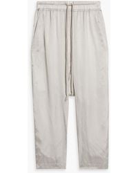 Rick Owens - Cropped Cupro-satin Tapered Pants - Lyst