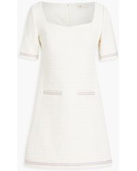 Maje Cotton-blend Tweed Mini Dress - White