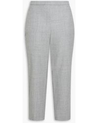 Theory - Treeca Cropped Wool-flannel Tapered Pants - Lyst