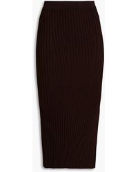 Galvan London - Rhea Ribbed-knit Midi Skirt - Lyst