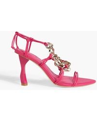 Aje. - Astrid Chain-embellished Leather Sandals - Lyst