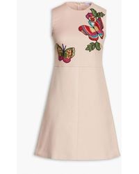 RED Valentino - Appliquéd Cotton-blend Mini Dress - Lyst