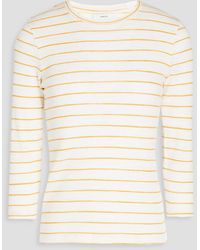 Vince - Striped Ribbed Cotton-jersey Top - Lyst