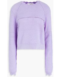 Victoria Beckham - Crochet-knit Cotton-blend Sweater - Lyst
