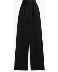 Anine Bing - Lou Wool-Twill Wide-Leg Pants - Lyst