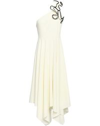 Halston - One-Shoulder Ruffled Stretch-Crepe Midi Dress - Lyst