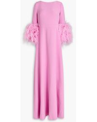Huishan Zhang - Feather-trimmed Crepe Gown - Lyst